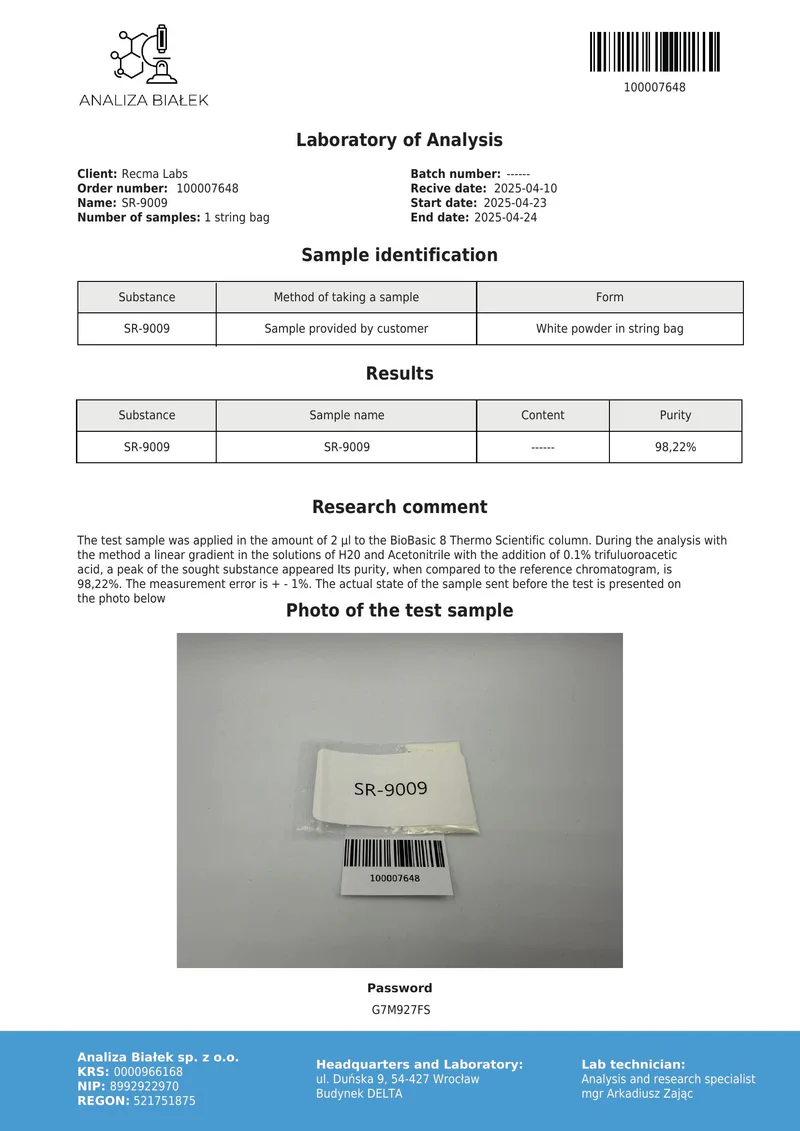 STENABOLIC (SR9009) Poeder, 1gr - Afbeelding 2