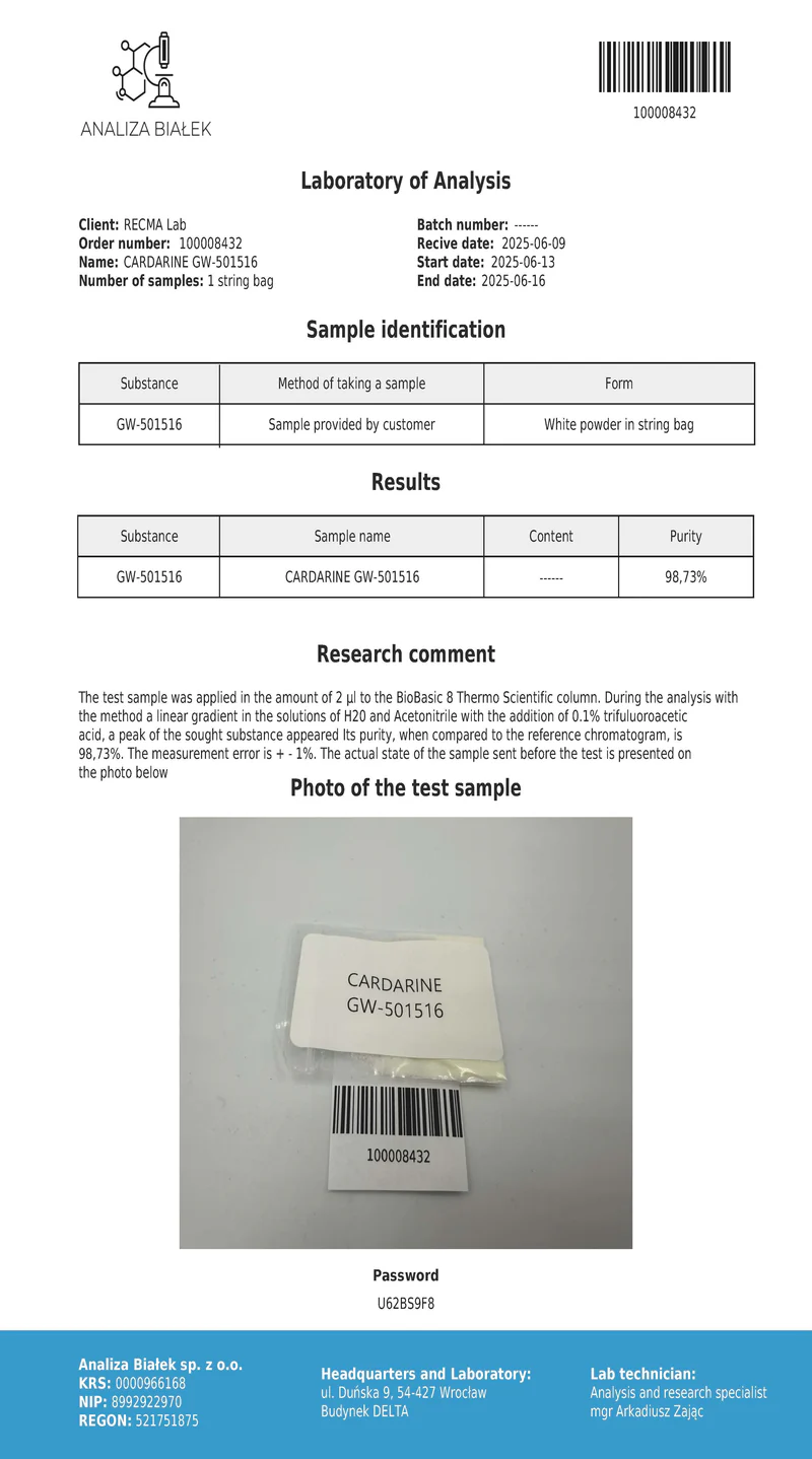 CARDARINE (GW-501516) Vloeibaar 600MG - Afbeelding 2